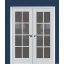 Дверь  101U ,Английская решетка,матовое стекло, цвет Аляска (белый) 