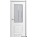 Дверь  Ева-2 ДО Стекло ,цвет   "Белый Софт "