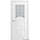 Дверь  Ева-7 ДО Стекло ,цвет   "Белый Софт "