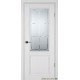 Дверь PSU-37 NEW багет, Стекло Гравировка, цвет Белое дерево