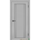 Дверь Сигма 30 (черное стекло)   эмалит цвет светло-серый